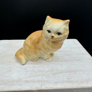 Vintage lefton small porcelain orange tabby  cat figurine